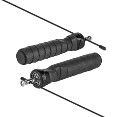 Skakanka bokserska z gumową rączką z obciążeniem 2x100g i metalowym łożyskiem 3m regulowana, REBEL ACTIVE