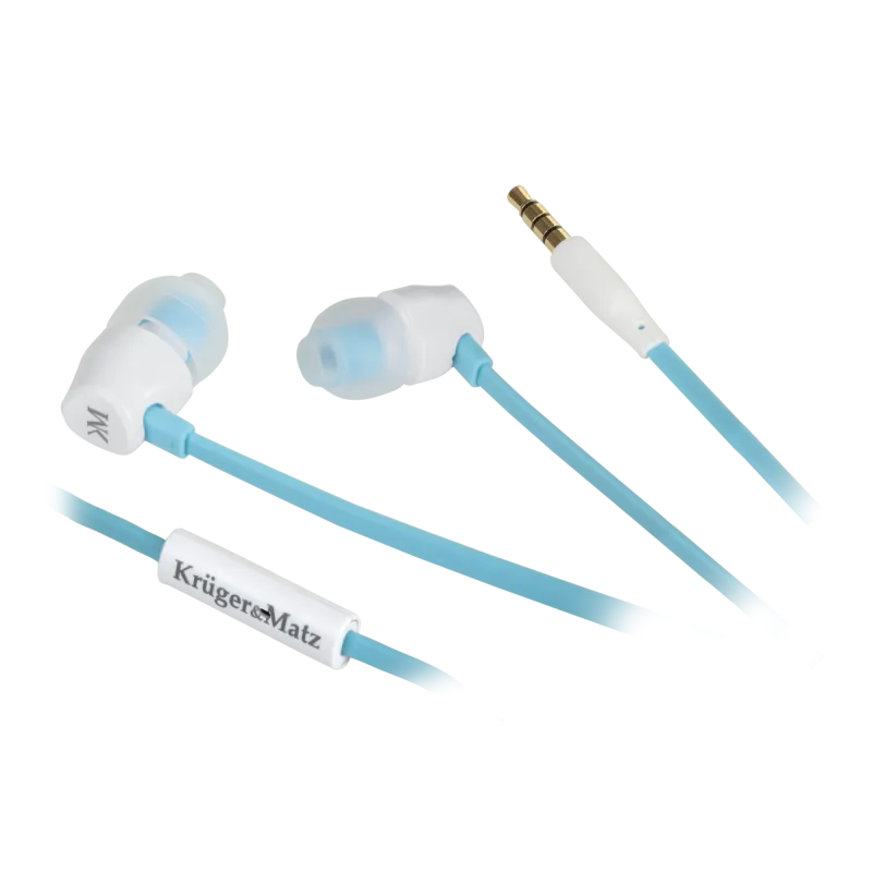 Słuchawki dokanałowe z mikrofonem Kruger&Matz model D10 niebieskie