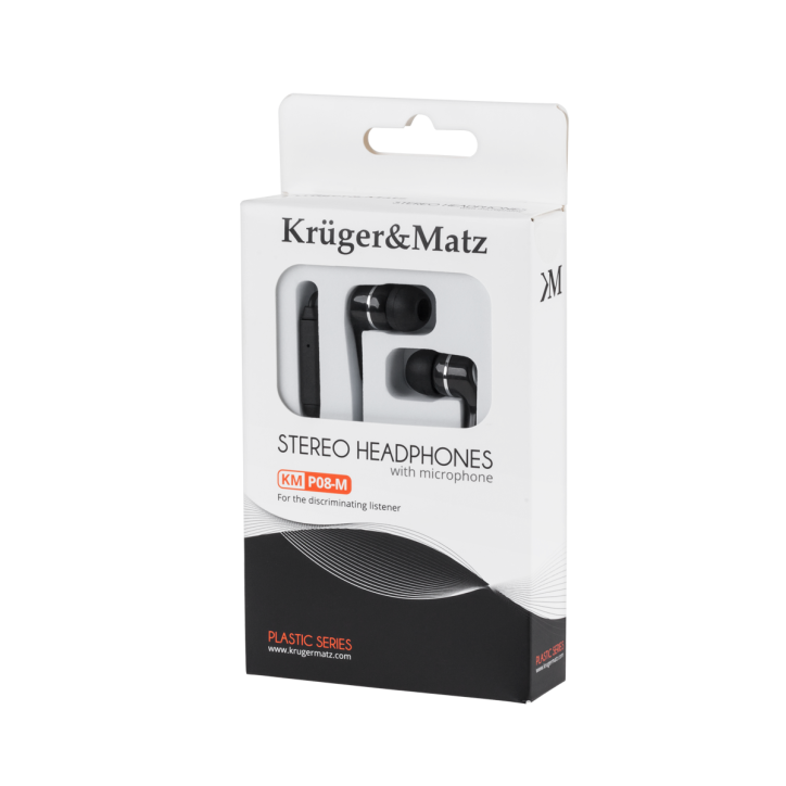 Słuchawki dokanałowe z mikrofonem Kruger&Matz KMP08-M Słuchawki dokanałowe z mikrofonem Kruger&Matz KMP08-M