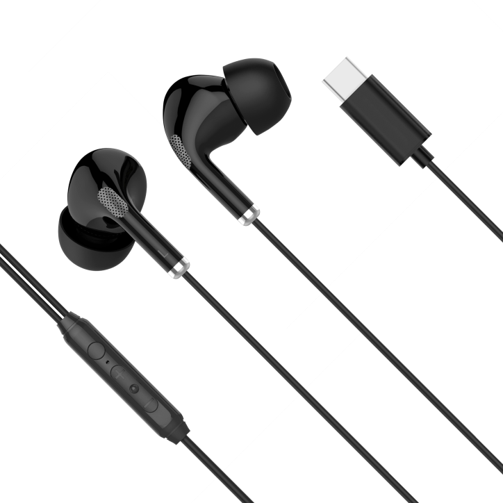 Słuchawki dokanałowe z mikrofonem na USB-C Kruger&Matz C1 czarne Słuchawki dokanałowe z mikrofonem na USB-C Kruger&Matz C1 czarne