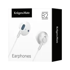 Słuchawki douszne z mikrofonem Kruger&Matz B2 białe