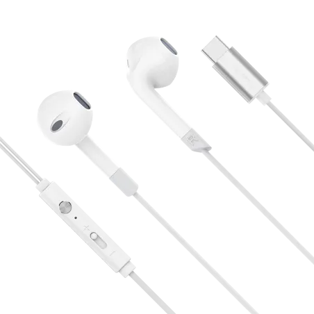 Słuchawki douszne z mikrofonem na USB-C Kruger&Matz C2 białe