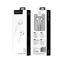 Słuchawki douszne z mikrofonem na USB-C Kruger&Matz C2 białe