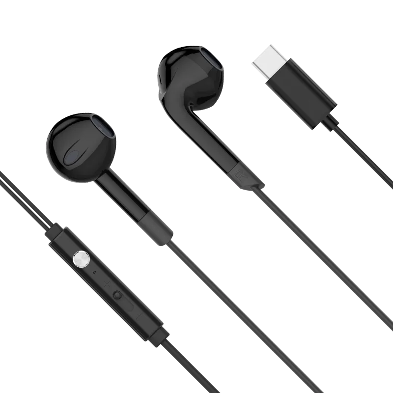 Słuchawki douszne z mikrofonem na USB-C Kruger&Matz C2 czarne Słuchawki douszne z mikrofonem na USB-C Kruger&Matz C2 czarne