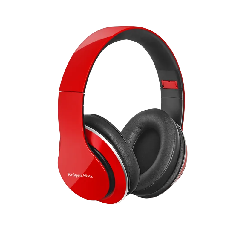 Słuchawki przewodowe nauszne Kruger&Matz model Street 2 Power Bass, kolor czerwony