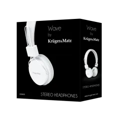 Słuchawki przewodowe nauszne Kruger&Matz model Wave, białe