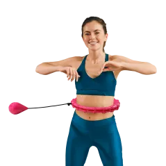Smart Hula Hop odchudzające koło z wypustkami i obciążeniem 50cm, różowe, REBEL ACTIVE