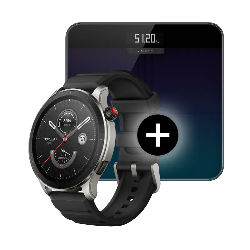 Smartwatch Amazfit GTR 4 Black + Waga Smart Scale Smartwatch Amazfit GTR 4 Black + Waga Smart Scale