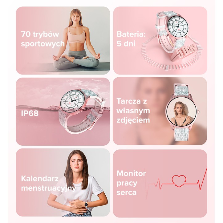 Smartwatch KIESLECT Lora Pink Smartwatch KIESLECT Lora Pink