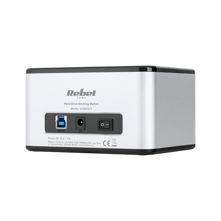 Stacja dokująca dysków HDD/ SSD USB 3.0 aluminiowa Rebel Stacja dokująca dysków HDD/ SSD USB 3.0 aluminiowa Rebel