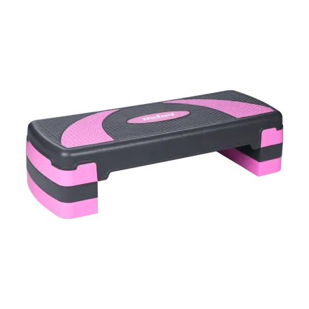 Step do aerobiku i ćwiczeń fitness, 3 stopnie, 78cm, szaro-fioletowy, REBEL ACTIVE