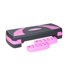 Step do aerobiku i ćwiczeń fitness, 3 stopnie, szaro-fioletowy, REBEL ACTIVE