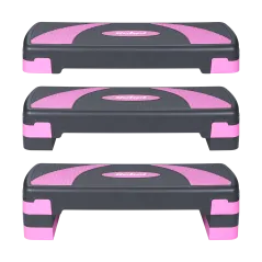 Step do aerobiku i ćwiczeń fitness, 3 stopnie, szaro-fioletowy, REBEL ACTIVE