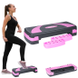 Step do aerobiku i ćwiczeń fitness, 3 stopnie, szaro-fioletowy, REBEL ACTIVE