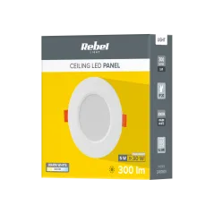 Sufitowy panel LED Rebel 5W, 110mm, 3000K, 230V