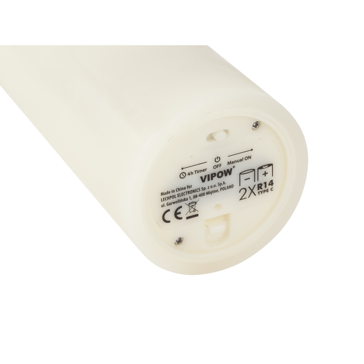 Świeca woskowa LED duża ivory