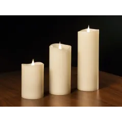 Świeca woskowa LED duża ivory