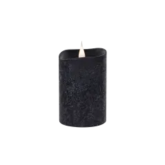 Świeca woskowa LED mała rustic black
