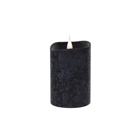 Świeca woskowa LED mała rustic black
