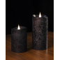 Świeca woskowa LED mała rustic black