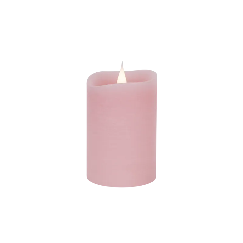 Świeca woskowa LED mała rustic pink