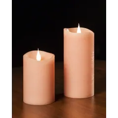 Świeca woskowa LED mała rustic pink