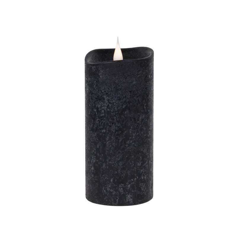 Świeca woskowa LED średnia rustic black