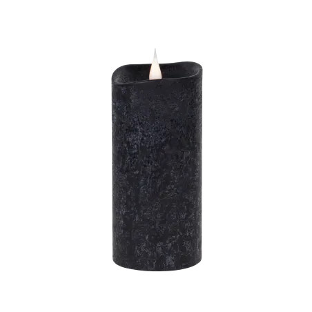Świeca woskowa LED średnia rustic black