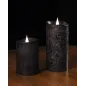 Świeca woskowa LED średnia rustic black