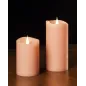 Świeca woskowa LED średnia rustic pink