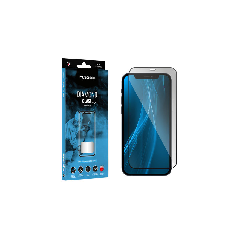 Szkło ochronne MyScreen DIAMOND GLASS LITE edge FULL GLUE czarne Apple iPhone 13 Pro Max 6.7"