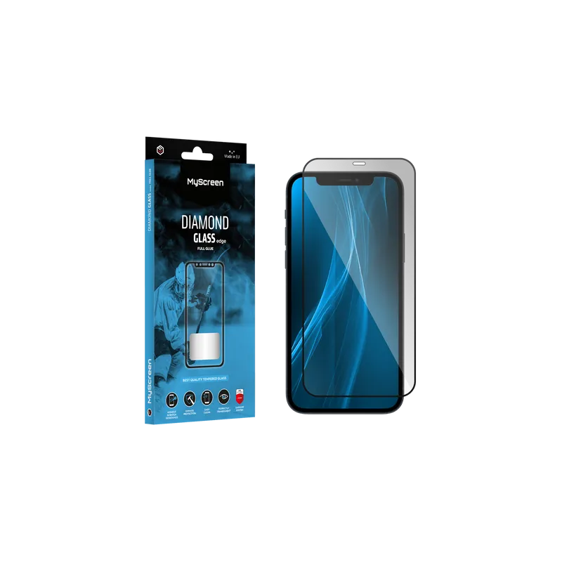 Szkło ochronne MyScreen DIAMOND GLASS LITE edge FULL GLUE czarne Apple iPhone 13 Pro Max 6.7"