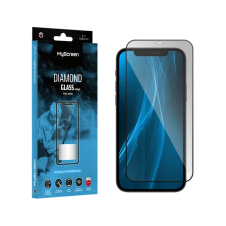 Szkło ochronne MyScreen DIAMOND GLASS LITE edge FULL GLUE czarne Apple iPhone 13 Pro Max 6.7"