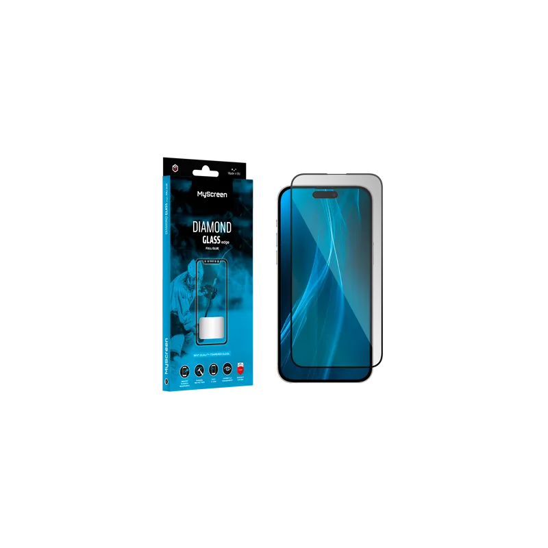 Szkło ochronne MyScreen DIAMOND GLASS LITE edge FULL GLUE czarne Apple iPhone 14 6.1"
