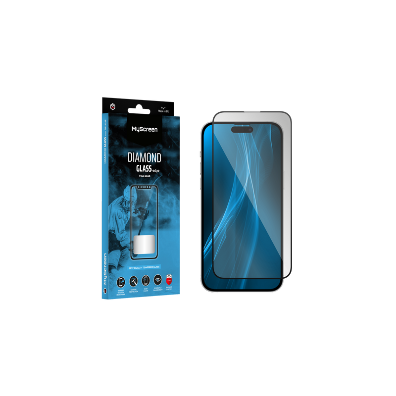 Szkło ochronne MyScreen DIAMOND GLASS LITE edge FULL GLUE czarne Apple iPhone 14 Pro 6.1"