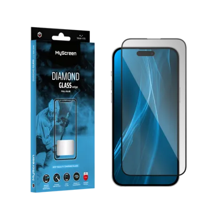 Szkło ochronne MyScreen DIAMOND GLASS LITE edge FULL GLUE czarne Apple iPhone 14 Pro 6.1"