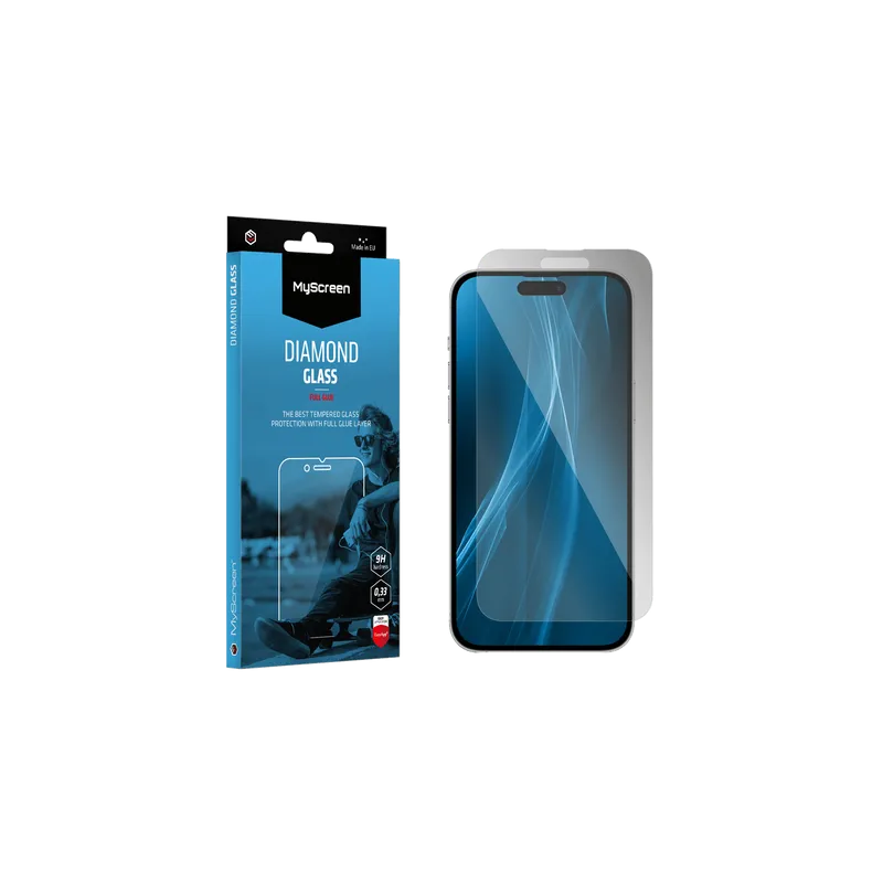 Szkło ochronne MyScreen DIAMOND GLASS LITE edge FULL GLUE czarne Apple iPhone 15 6.1" Szkło ochronne MyScreen DIAMOND GLASS LITE edge FULL GLUE czarne Apple iPhone 15 6.1"