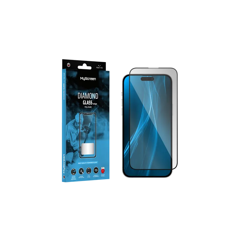 Szkło ochronne MyScreen DIAMOND GLASS LITE edge FULL GLUE czarne Apple iPhone 15 Pro Max 6.7"