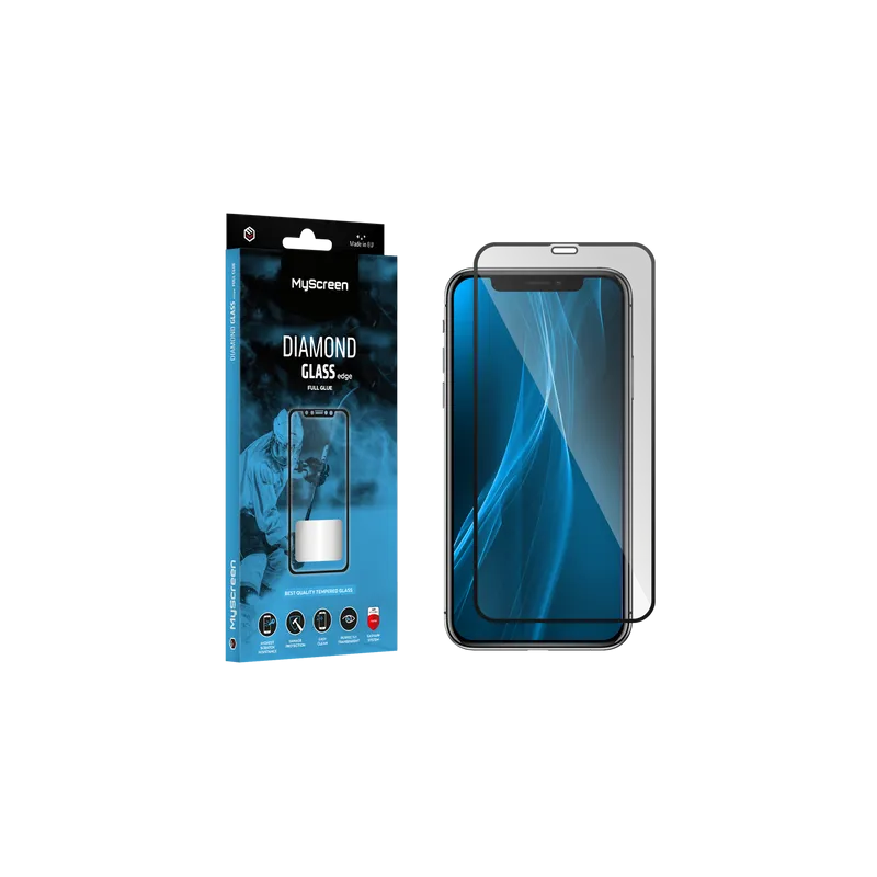 Szkło ochronne MyScreen DIAMOND GLASS LITE edge FULL GLUE czarne Apple iPhone X/Xs/11 Pro