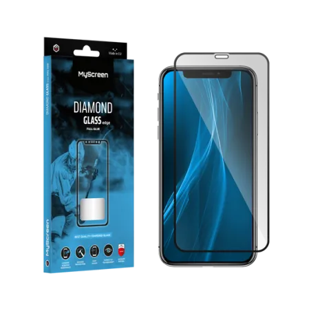 Szkło ochronne MyScreen DIAMOND GLASS LITE edge FULL GLUE czarne Apple iPhone X/Xs/11 Pro