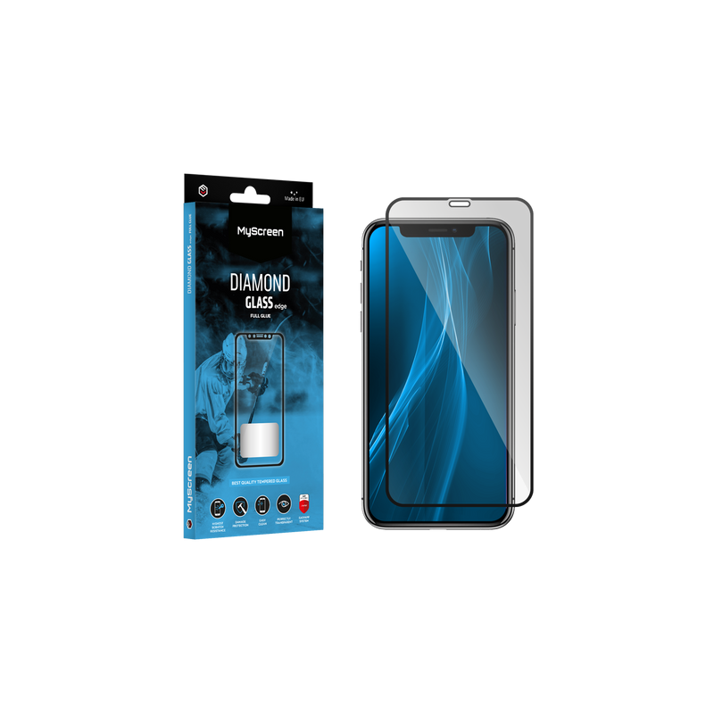Szkło ochronne MyScreen DIAMOND GLASS LITE edge FULL GLUE czarne Apple iPhone Xs Max/11 Pro Max