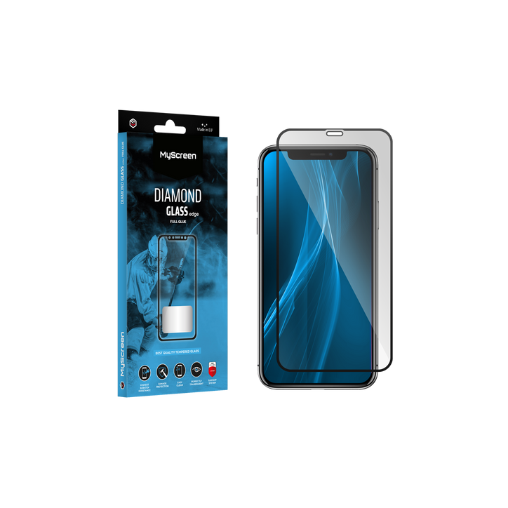 Szkło ochronne MyScreen DIAMOND GLASS LITE edge FULL GLUE czarne Apple iPhone Xs Max/11 Pro Max