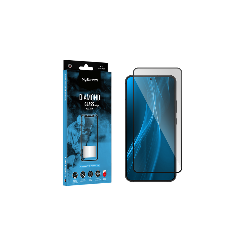Szkło ochronne MyScreen DIAMOND GLASS LITE edge FULL GLUE czarne Samsung Galaxy S22/S23