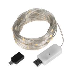 Sznur oświetleniowy świąteczny LED 10m – 100 diod, 8 trybów