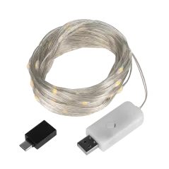 Sznur oświetleniowy świąteczny LED 10m – 100 diod, 8 trybów