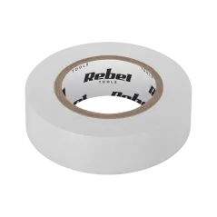 Taśma izolacyjna klejąca REBEL (0,13 mm x 19 mm x 10 yd) biała