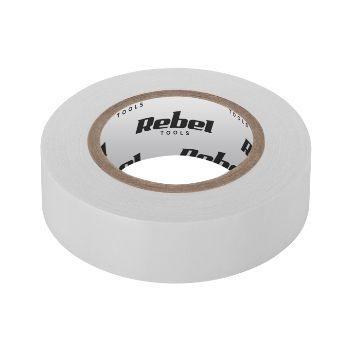 Taśma izolacyjna klejąca REBEL (0,13 mm x 19 mm x 10 yd) biała Taśma izolacyjna klejąca REBEL (0,13 mm x 19 mm x 10 yd) biała