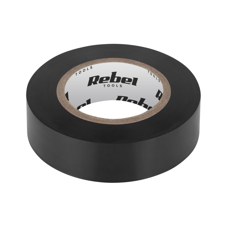 Taśma izolacyjna klejąca REBEL (0,13 mm x 19 mm x 10 yd) czarna Taśma izolacyjna klejąca REBEL (0,13 mm x 19 mm x 10 yd) czarna