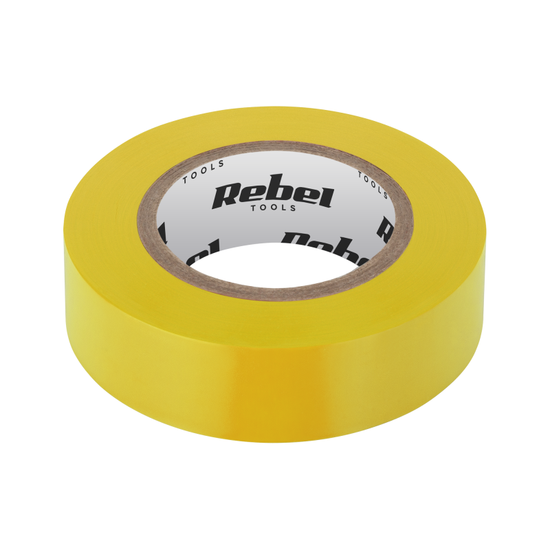Taśma izolacyjna klejąca REBEL (0,13 mm x 19 mm x 10 yd) żółta
