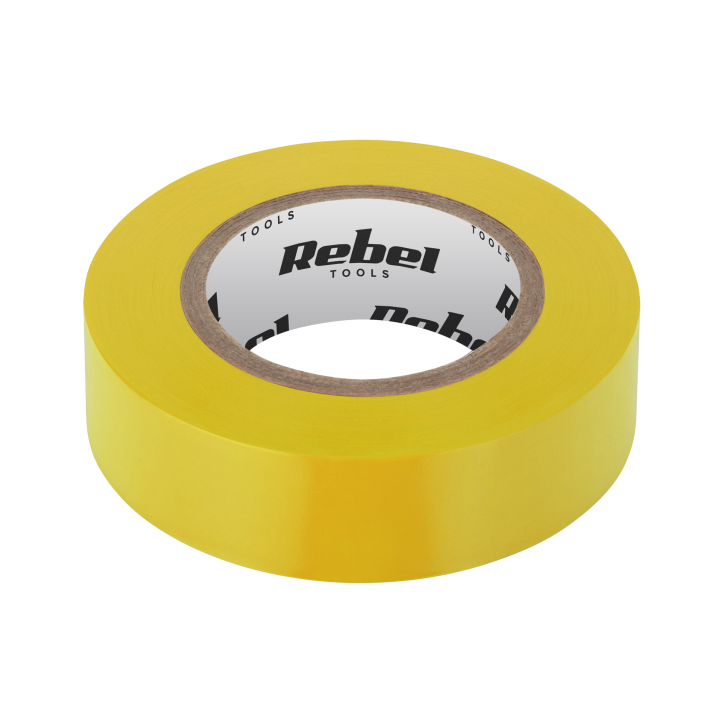 Taśma izolacyjna klejąca REBEL (0,13 mm x 19 mm x 10 yd) żółta Taśma izolacyjna klejąca REBEL (0,13 mm x 19 mm x 10 yd) żółta